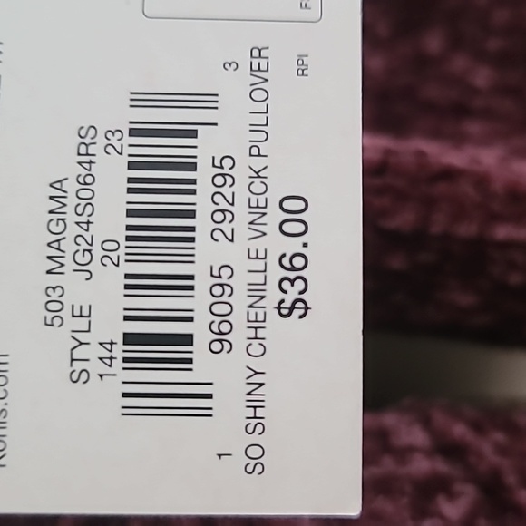 SO BRAND WOMENS JUNIOR CHENILLE PLUM V-NECK PULLOVER SWEATER SIZE MEDIUM - Picture 10 of 16